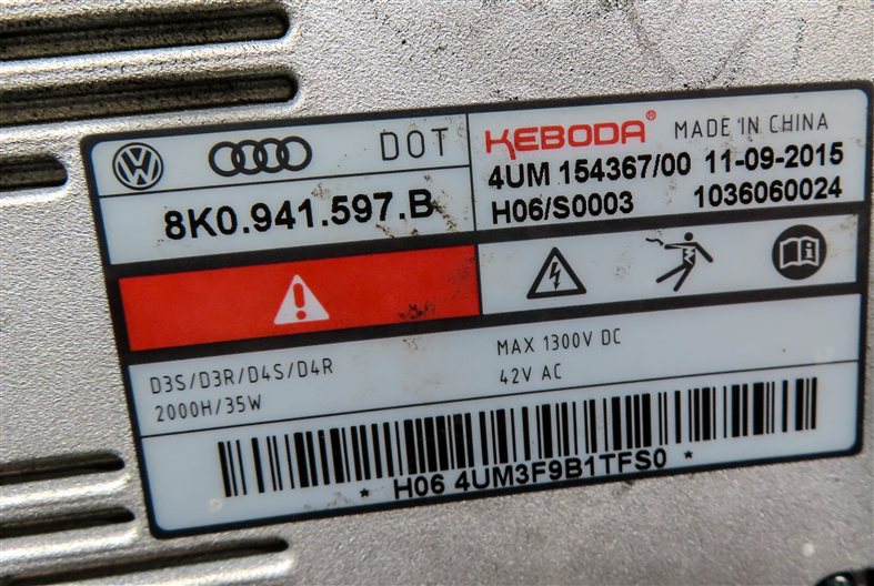 Thumbnail 8: 2015-2016 AUDI A3 (8V) LEFT DRIVER XENON HID HEADLIGHT LIGHT LAMP (8Q3 NON AFS)
