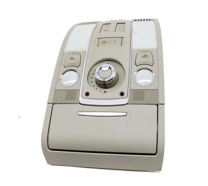 Thumbnail 2: 2013 AUDI Q7 (4L) FRONT OVERHEAD DOME LIGHT LAMP w/ SUNROOF SWITCH (Gray)
