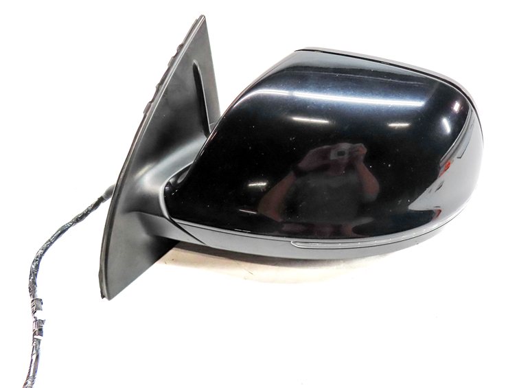 Thumbnail 5: 2013-2015 AUDI Q7 (4L) LEFT DRIVER P-FOLD BLIND SPOT DOOR MIRROR (Black)