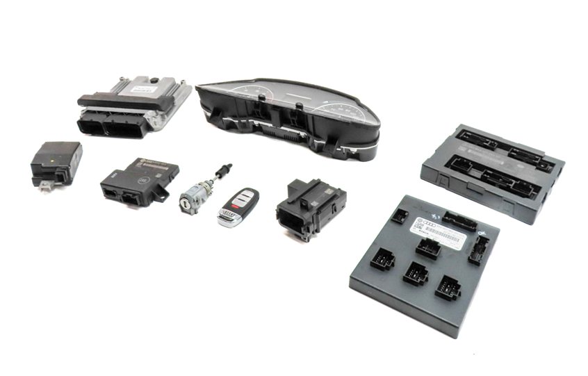 2013 AUDI Q5 (B8 8R) 2.0L CPMA TURBO ENGINE ECM BCM IMMOBILIZER MODULE KEY SET