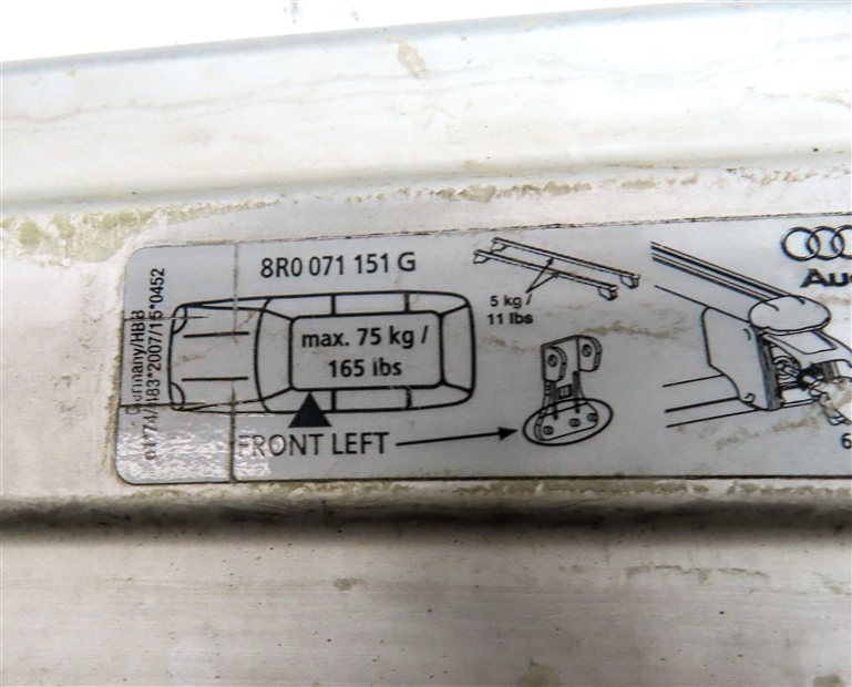 Thumbnail 6: 2013 AUDI Q5 (B8 8R) CARGO LUGGAGE ROOF RACK RAIL SET/2