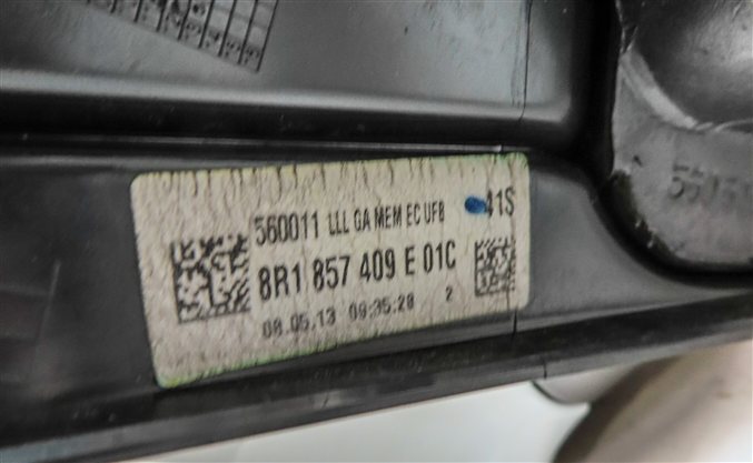 Thumbnail 5: 09-14 AUDI Q5 (8R) LEFT P-FOLD HEAT AUTODIM MEMORY DOOR MIRROR w/ LIGHT (White)