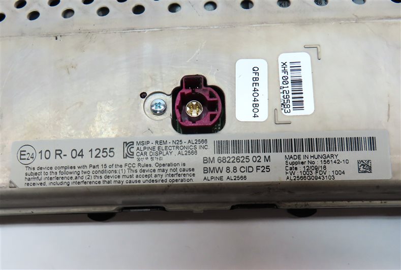 Thumbnail 7: 16-18 BMW X3 X4 (F25 F26) 8.8" NAVIGATION DISPLAY SCREEN (1 COMMUNICATION PLUG)