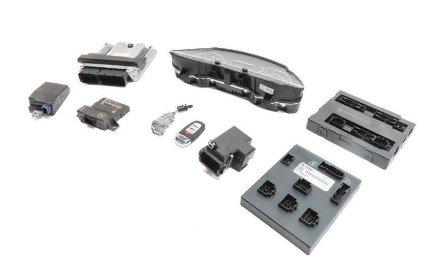 13 AUDI Q5 (B8 8R) 2.0L (CPMA) SPEEDOMETER ECM BCM IMMOBILIZER MODULE KEY SET/9