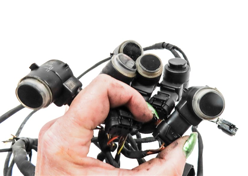 Thumbnail 4: 13 MERCEDES GL450 X166 FRONT PARK ASSIST PDC DISTANCE CONTROL WIRE SENSOR SET/4