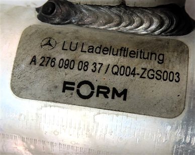Thumbnail 8: 2016 MERCEDES GL450 (X166) 3.0L (M276) ENGINE INTERCOOLER HOSE PIPE SET/2