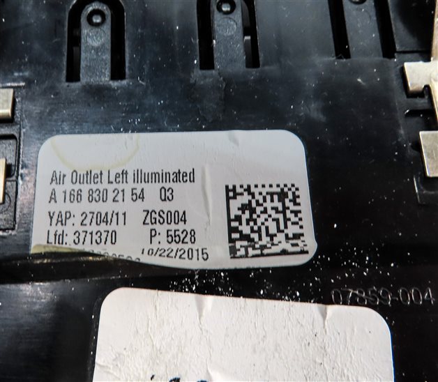 Thumbnail 6: 2016 MERCEDES GL450 (X166) FRONT LEFT DRIVER DASH HEAT AIR AC HVAC VENT (Black)