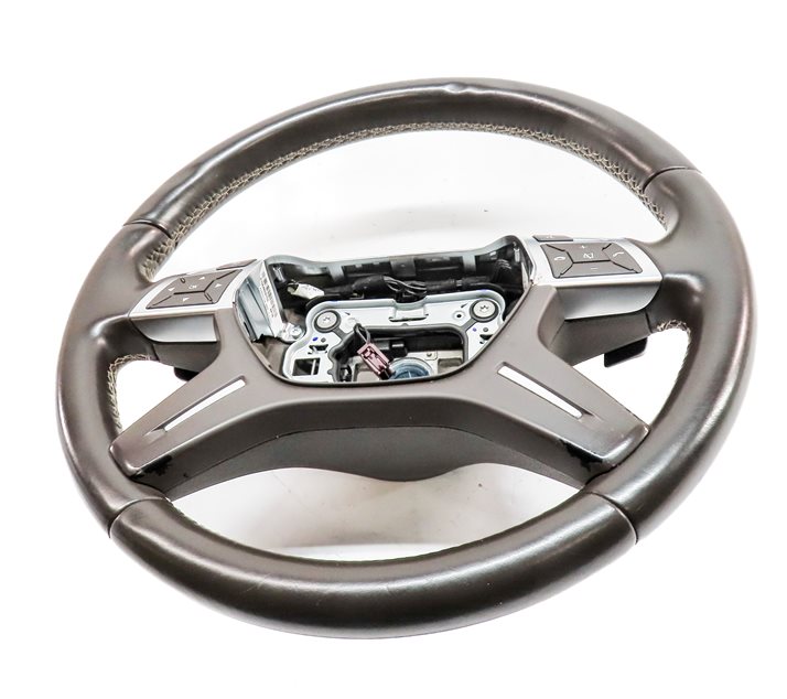 Thumbnail 2: 12-16 ML GL W166 X166 4 SPOKE LEATHER STEERING WHEEL w/SWITCHES PADDLES (Brown)