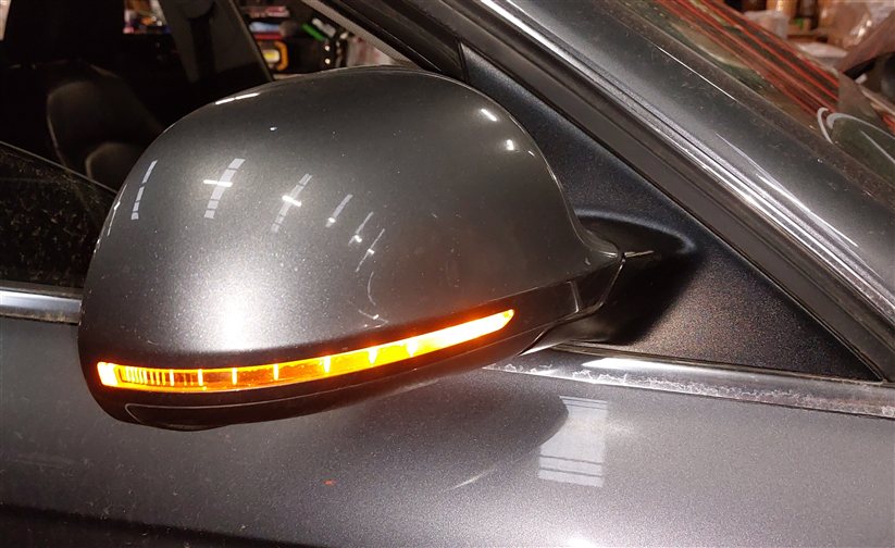 Thumbnail 2: 13-16 AUDI A4 WAGON B8 RIGHT PFOLD HEATED MEMORY AUTODIM DOOR MIRROR (Grey)