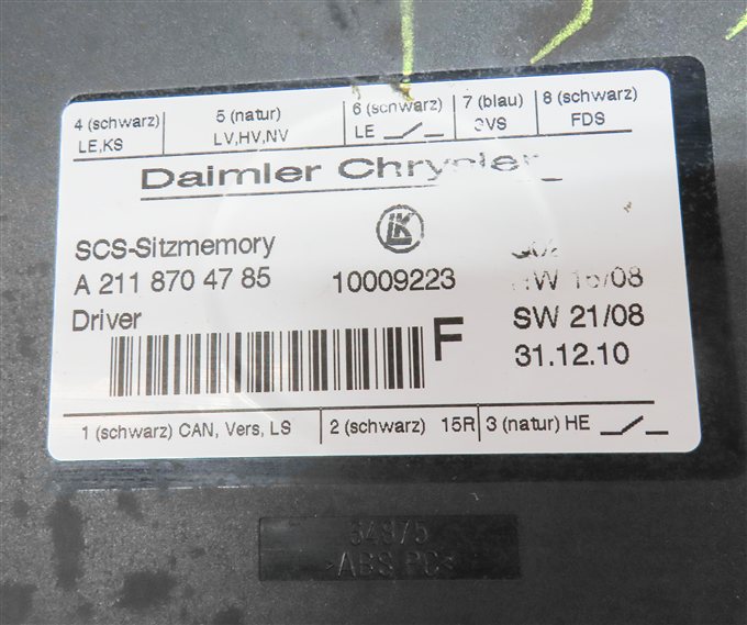 Thumbnail 3: 2011 MERCEDES GL450 (X164) FRONT LEFT DRIVER MEMORY SEAT CONTROL MODULE