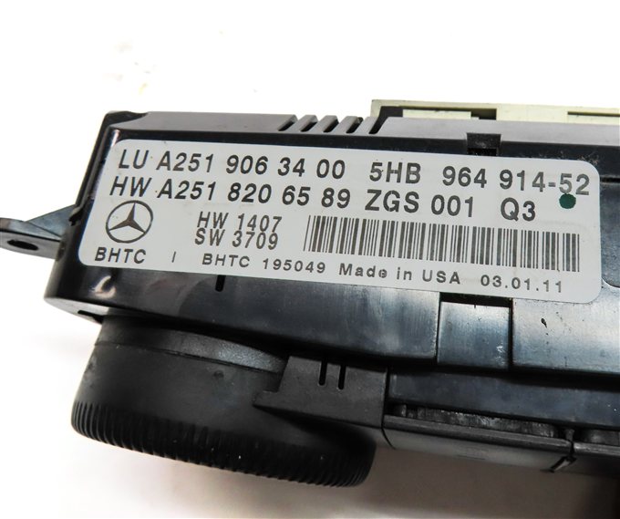Thumbnail 4: 2010-2013 MERCEDES GL ML R (W164 W251 X164) FRONT HEATER A/C TEMPERATURE CONTROL