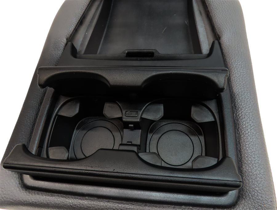 Thumbnail 11: 14-18 BMW X5 F15 REAR CENTER FOLDING SEAT BACK ARMREST DUAL CUPHOLDER (Black)