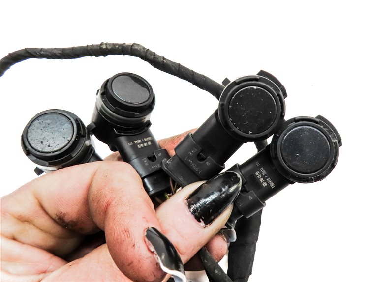 Thumbnail 4: 17 BMW X5 (F15) FRONT PARK ASSIST PDC DISTANCE CONTROL WIRE SENSOR SET/4 (Gray)