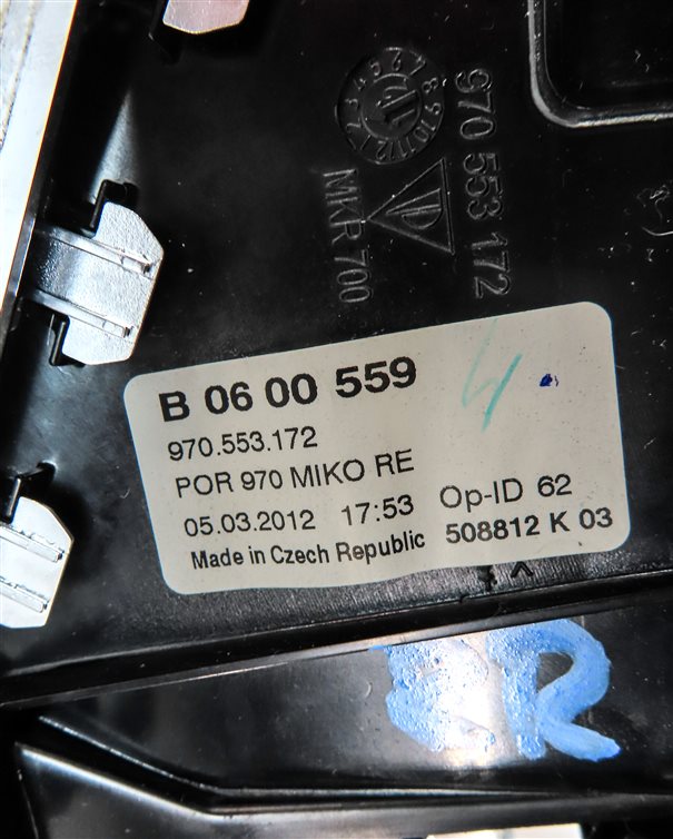 Thumbnail 6: 2012 PORSCHE PANAMERA (970 G1) REAR RIGHT INNER HEAT AIR AC HVAC VENT (Black)