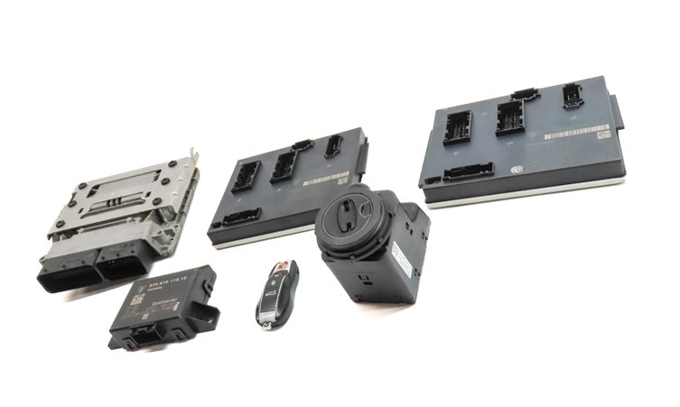Thumbnail 2: 12 PORSCHE PANAMERA (970 G1) 3.6L M46 ENGINE ECM BCM IMMOBILIZER MODULE KEY SET