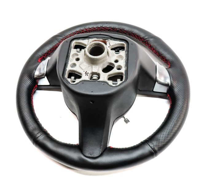 Thumbnail 4: 11-16 PORSCHE CAYENNE (958 970 G1) 3-SPOKE LEATHER STEERING WHEEL w/ PADDLES