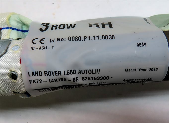 Thumbnail 4: 2015-2019 LAND ROVER DISCOVERY SPORT (L550) RIGHT SIDE CURTAIN AIRBAG AIR BAG