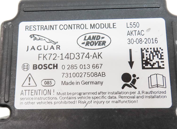 Thumbnail 3: 2015-2019 LAND ROVER DISCOVERY SPORT (L538) SRS BAG CONTROL MODULE