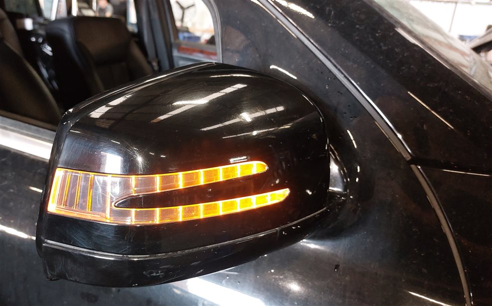 Thumbnail 2: 11-12 MERCEDES GL ML CLASS W164 X164 RIGHT P-FOLD AUTODIM MEMORY MIRROR (Black)