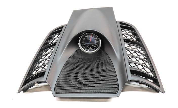 Thumbnail 2: 2012 PORSCHE CAYENNE (958) FRONT CENTER DASH SPEAKER GRILLE w/ CLOCK (BLACK)