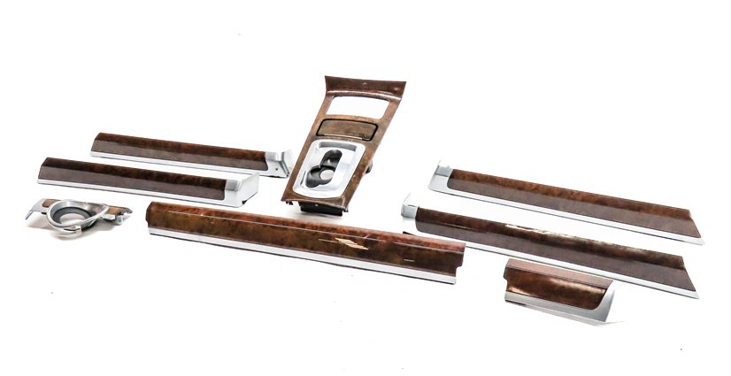 2012 PORSCHE CAYENNE (958) DASH CENTER CONSOLE DOOR WOOD TRIM SET/8 (Walnut)