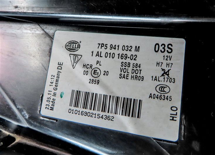 Thumbnail 7: 2011-2014 PORSCHE CAYENNE (958) FRONT RIGHT PASSENGER HALOGEN HEADLIGHT LAMP
