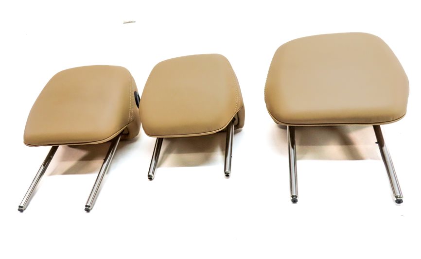 Thumbnail 2: 11-18 PORSCHE CAYENNE (958) REAR LEFT RIGHT & CENTER SEAT HEADREST SET/3 (Beige)
