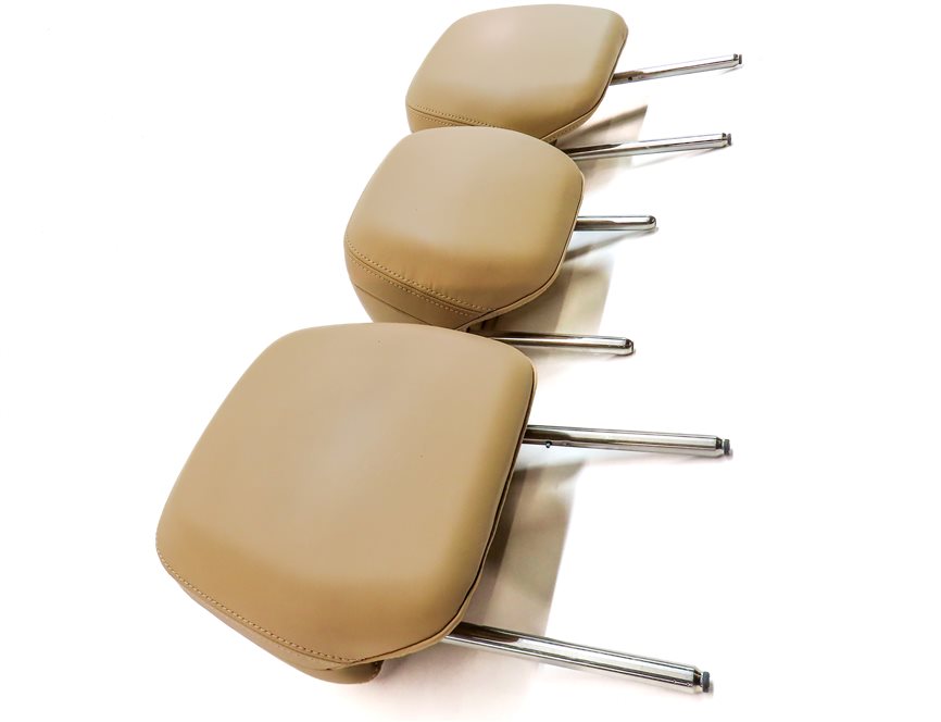 Thumbnail 4: 11-18 PORSCHE CAYENNE (958) REAR LEFT RIGHT & CENTER SEAT HEADREST SET/3 (Beige)