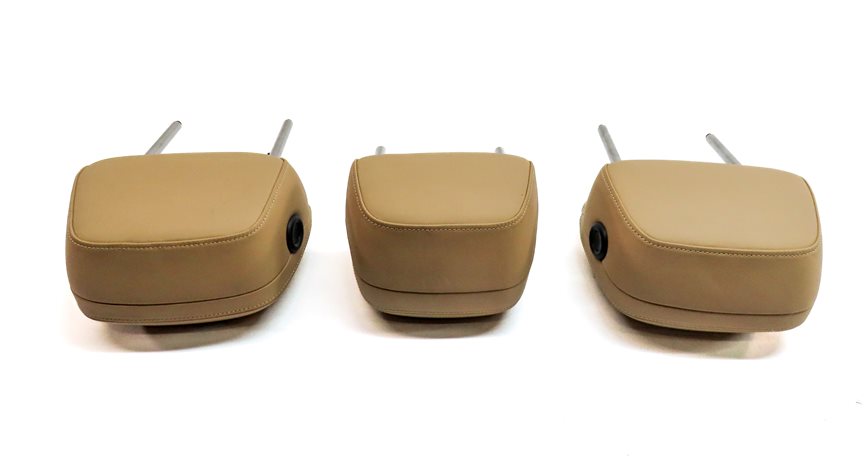 Thumbnail 8: 11-18 PORSCHE CAYENNE (958) REAR LEFT RIGHT & CENTER SEAT HEADREST SET/3 (Beige)