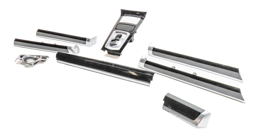 11 PORSCHE CAYENNE 958 INTERIOR DASH DOOR CENTER CONSOLE TRIM SET/8(PIANO BLACK)
