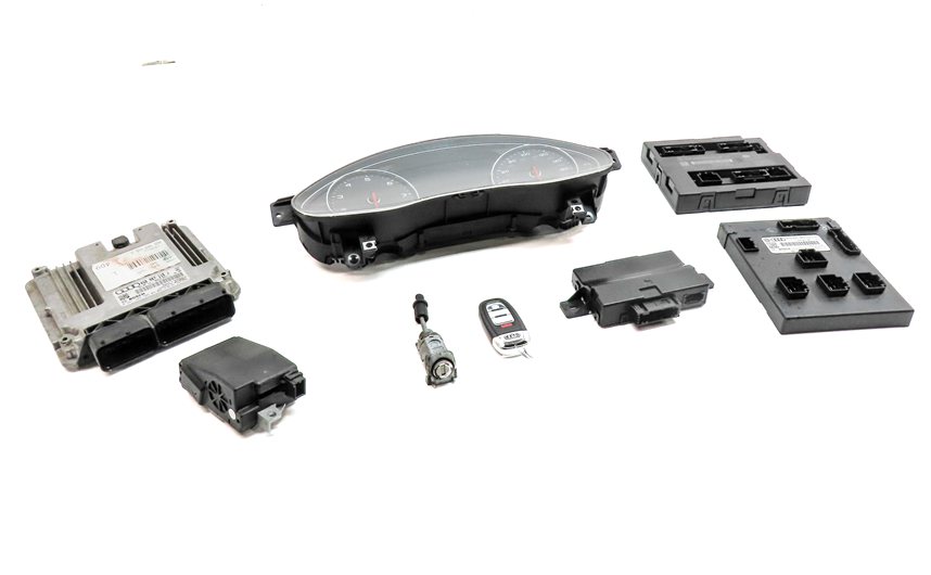 Thumbnail 21: 14 AUDI A6 (C7 4G) 2.0L (CAED) SPEEDOMETER ECM BCM IMMOBILIZER MODULE KEY SET/8