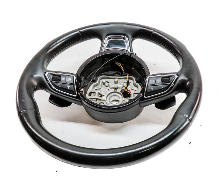 Thumbnail 2: 2012-2018 AUDI A6 A7 S6 S7 C7 4G8 3-SPOKE HEATED TIPTRONIC STEERING WHEEL(Black)