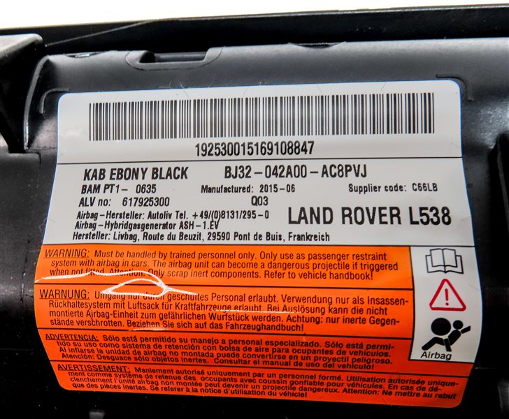 Thumbnail 7: 2015-2019 LAND ROVER DISCOVERY SPORT (L550) LEFT DRIVER KNEE AIRBAG (BLACK)