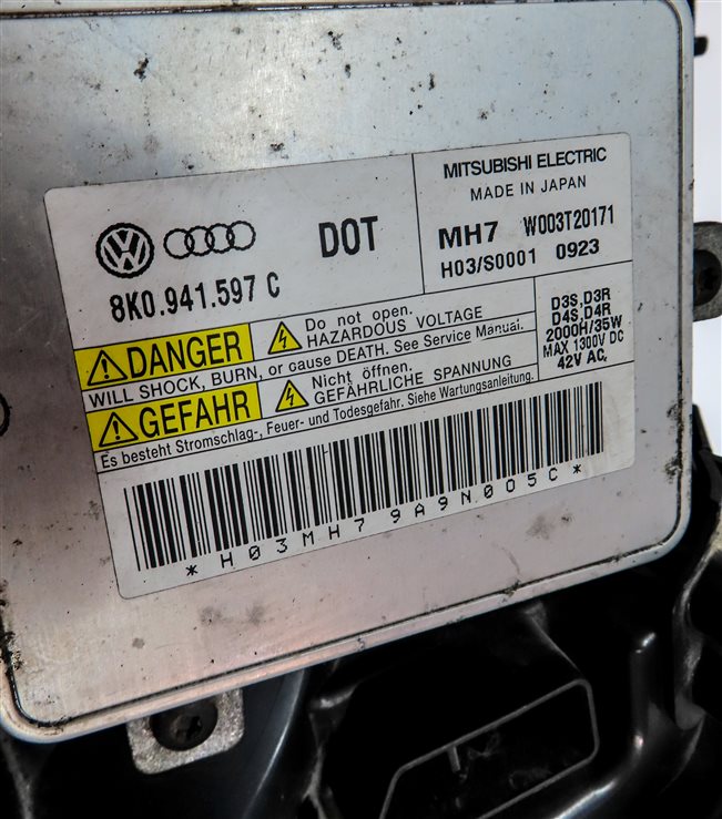 Thumbnail 6: 09-12 AUDI A4 S4 B8 8K FRONT LEFT DRIVER XENON HID HEADLIGHT LIGHT LAMP NON AFS