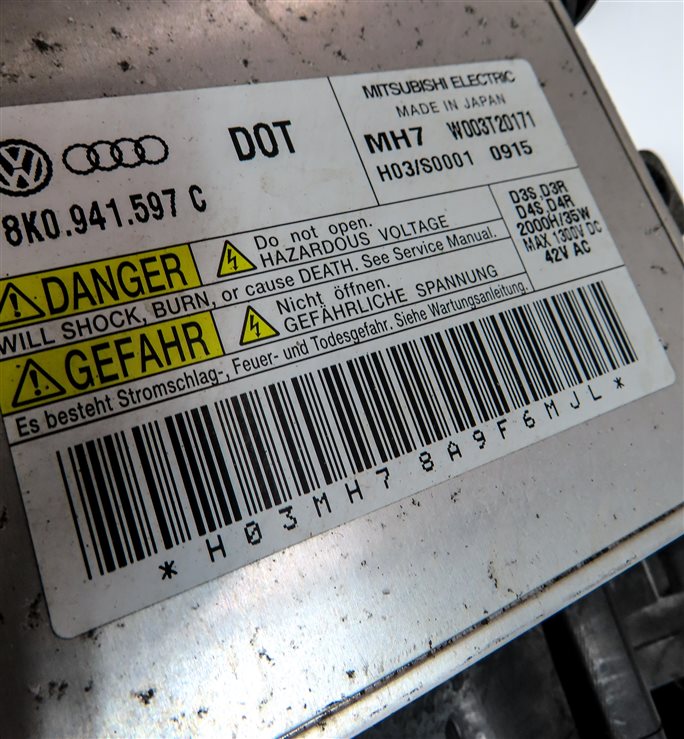 Thumbnail 8: 09-12 AUDI A4 S4 (B8 8K) RIGHT PASSENGER XENON HID HEADLIGHT LIGHT LAMP NON AFS