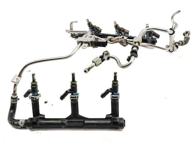 Thumbnail 3: 17 AUDI A6 C7 4G 3.0L SUPER CREC ENGINE LOW PRESSURE FUEL INJECTOR SET/6 w/LINES