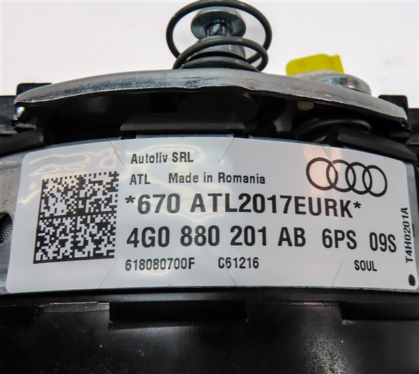 Thumbnail 6: 12-18 AUDI A6 A7 S6 S7 (C7 4G8) 3-SPOKE STEERING WHEEL AIRBAG AIR BAG (BLACK)