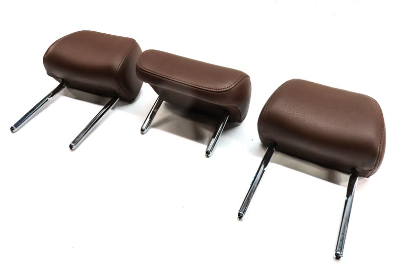 12-18 AUDI A6 S6 (C7 4G) REAR LEFT CENTER RIGHT SEAT HEADREST SET/3 (Brown)