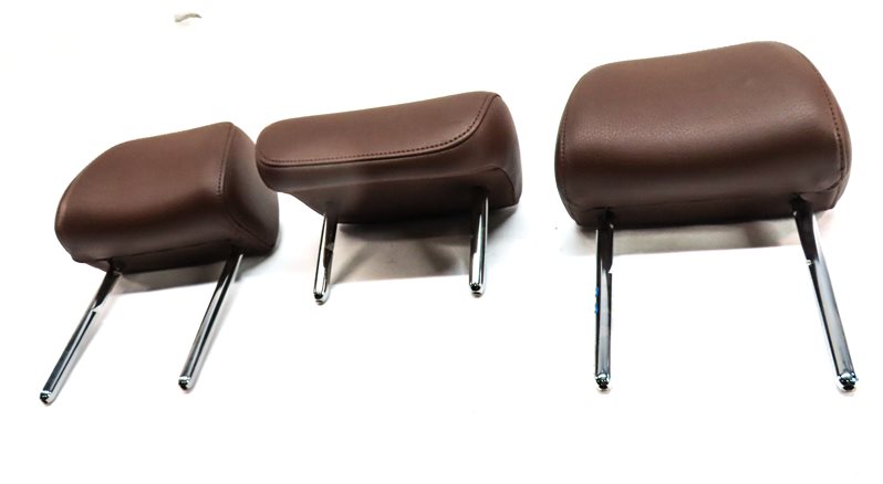 Thumbnail 2: 12-18 AUDI A6 S6 (C7 4G) REAR LEFT CENTER RIGHT SEAT HEADREST SET/3 (Brown)