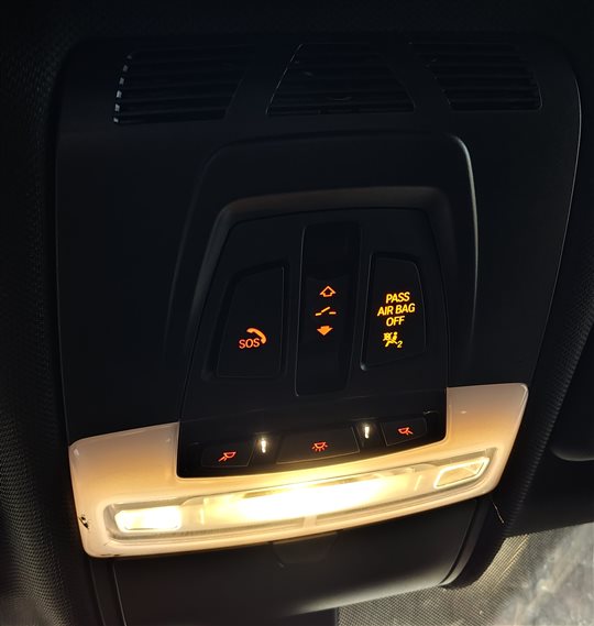 Thumbnail 2: 2018 BMW X5 (F15) FRONT INTERIOR OVERHEAD DOME MAP READING LIGHT LAMP (Black)
