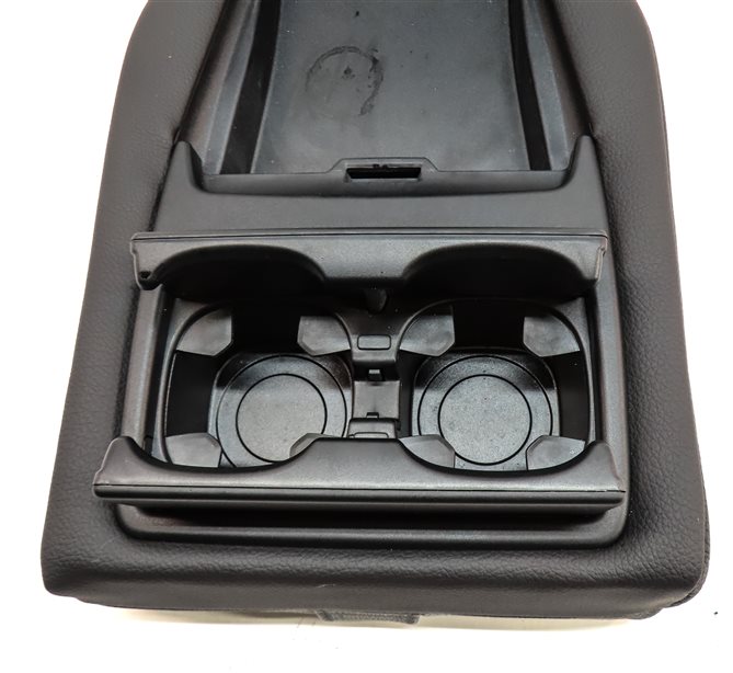 Thumbnail 10: 14-18 BMW X5 F15 REAR CENTER FOLDING SEAT BACK ARMREST DUAL CUPHOLDER (Black)