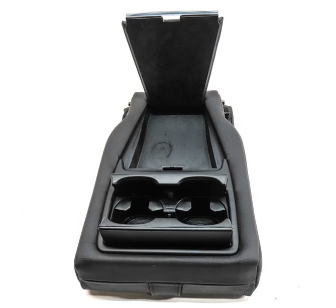 Thumbnail 9: 14-18 BMW X5 F15 REAR CENTER FOLDING SEAT BACK ARMREST DUAL CUPHOLDER (Black)