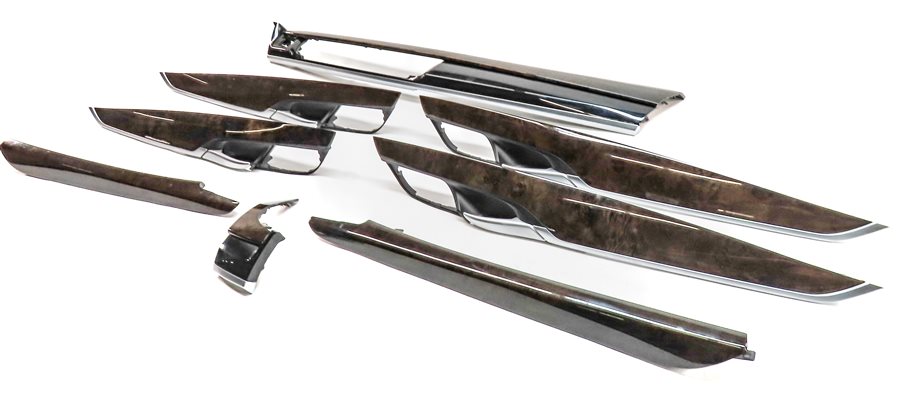 2018 BMW X5 (F15) INTERIOR DASH CENTER CONSOLE DOOR WOOD TRIM SET/8 (Poplar)