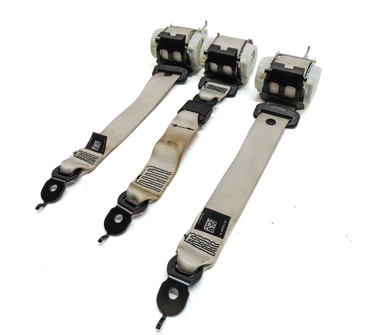 2014 BMW 528I (F10) REAR LEFT CENTER RIGHT SEAT SEATBELT RETRACTOR SET/3 (Beige)