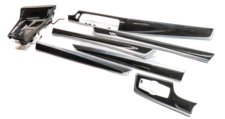2014 BMW 528I (F10) INTERIOR DASH CENTER CONSOLE DOOR WOOD TRIM SET/7 (Fineline)