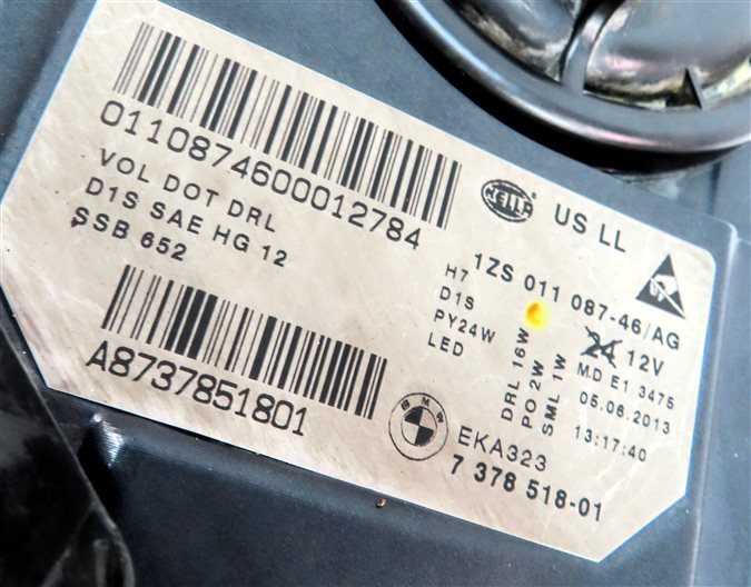 Thumbnail 10: 2014-2016 BMW 528i 535i 550i M5 (F10) RIGHT HID XENON ADAPTIVE HEADLIGHT LAMP