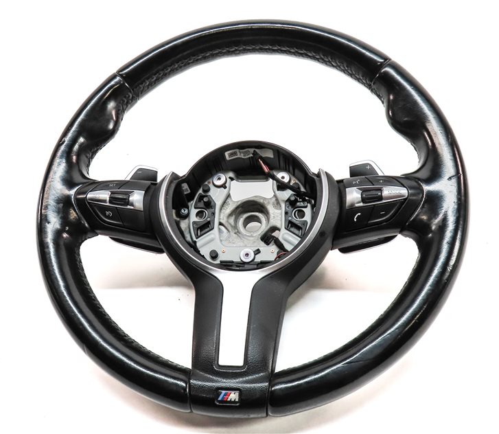 Thumbnail 2: 15-19 BMW X5 X6 F15 F16 DRIVER M SPORT STEERING WHEEL w/PADDLE SHIFT (Black)