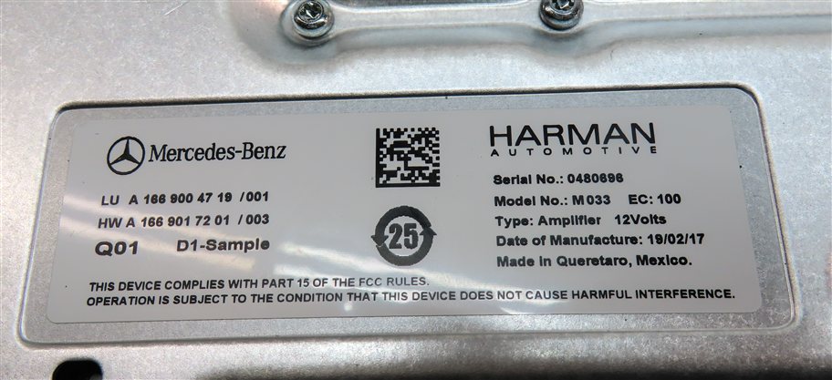 Thumbnail 5: 14-19 MERCEDES E GL ML SL CLS SLS (W212 W166 X166 W218) HARMAN KARDON AMPLIFIER