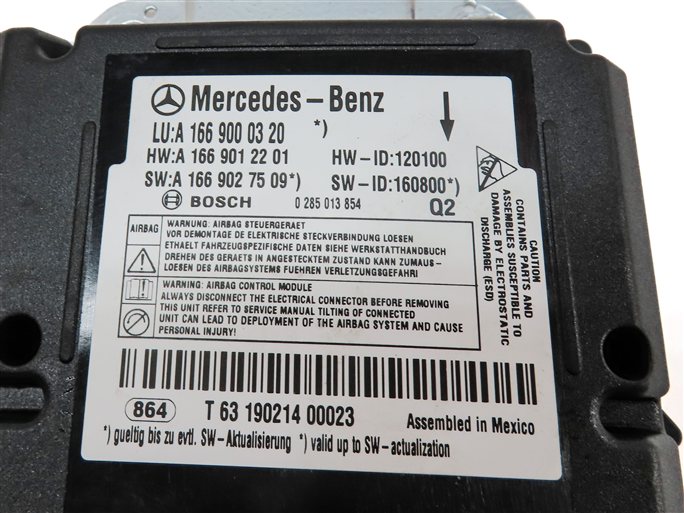 Thumbnail 5: 17-19 MERCEDES GLE GLS CLASS X166 SAFETY RESTRAINT SRS BAGG CONTROL MODULE