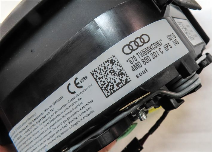 Thumbnail 5: 2017-2019 AUDI Q7 (4M) FRONT LEFT DRIVER STEERING WHEEL AIRBAG AIR BAG (Black)